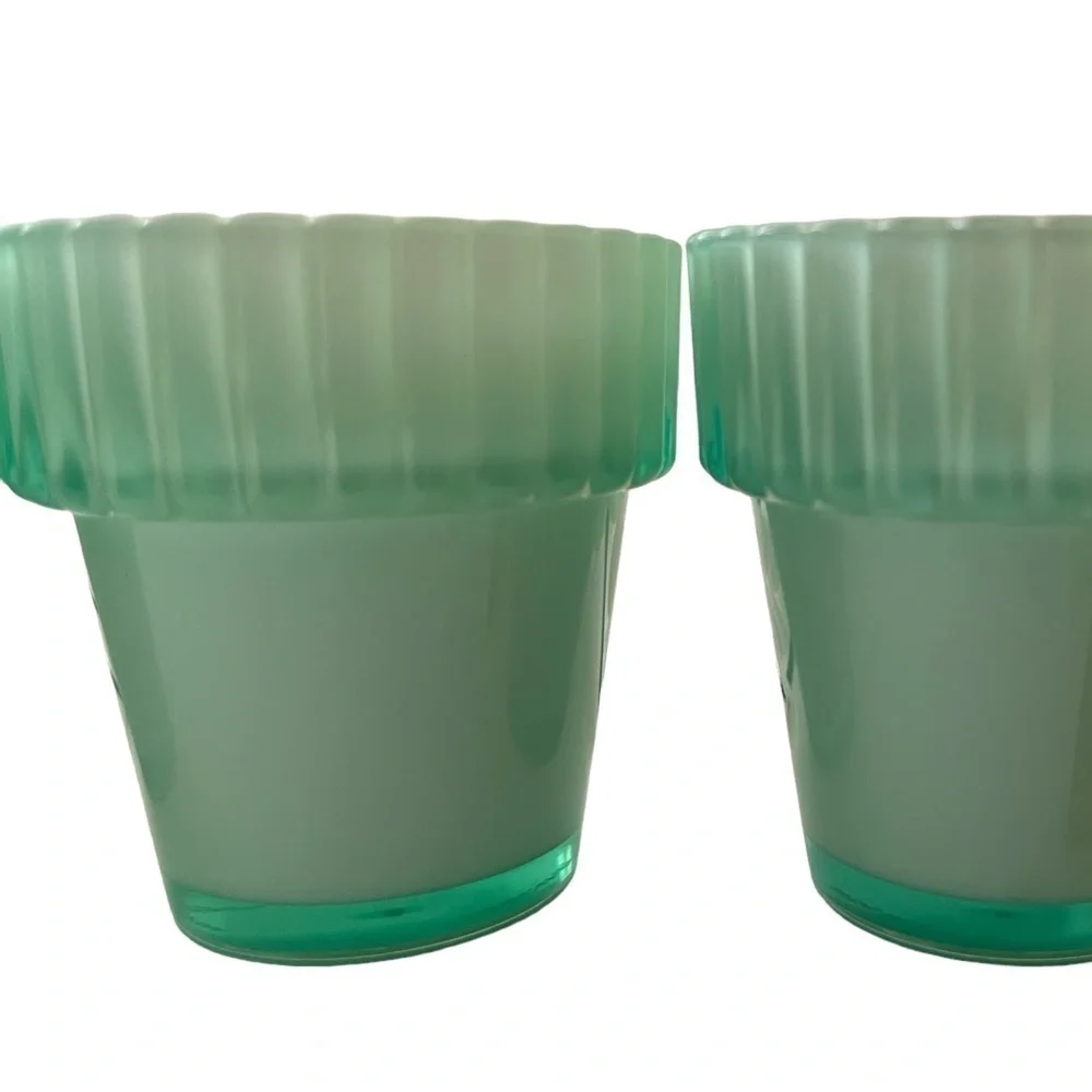 American Girl Flowerpot Dessert Cups | Jadite Color | Set of 4